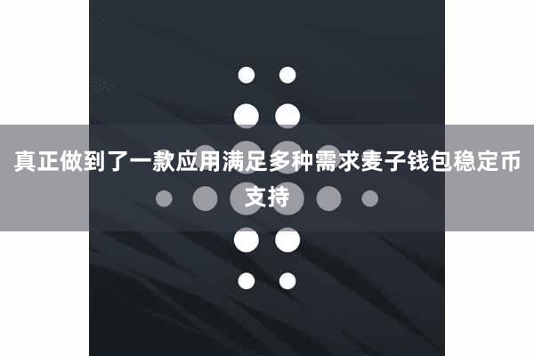 真正做到了一款应用满足多种需求麦子钱包稳定币支持